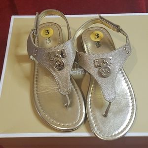Gold Michael Kors Girls Thong Sandals